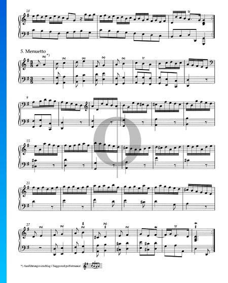 Suite G-Dur, HWV 441: 5. Menuetto Musik-Noten