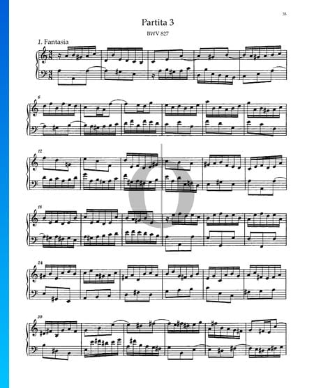 Partita 3, BWV 827: 1. Fantasia Musik-Noten