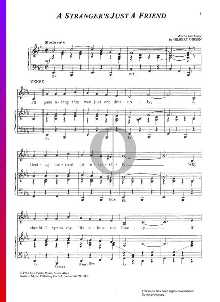 A Stranger's Just A Friend Musik-Noten