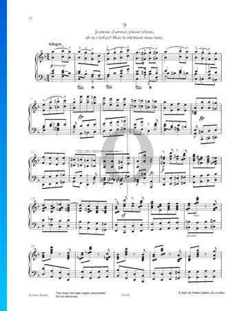 Etude in F Major: Jeunesse d’amour, plaisir céleste, ah tu t’enfuis! Sheet Music