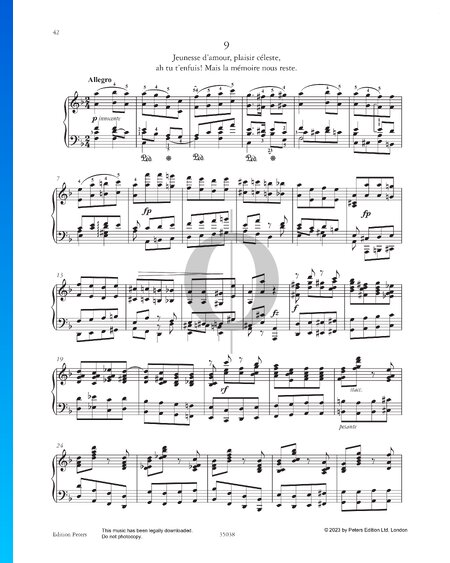 Etude in F Major: Jeunesse d’amour, plaisir céleste, ah tu t’enfuis!
