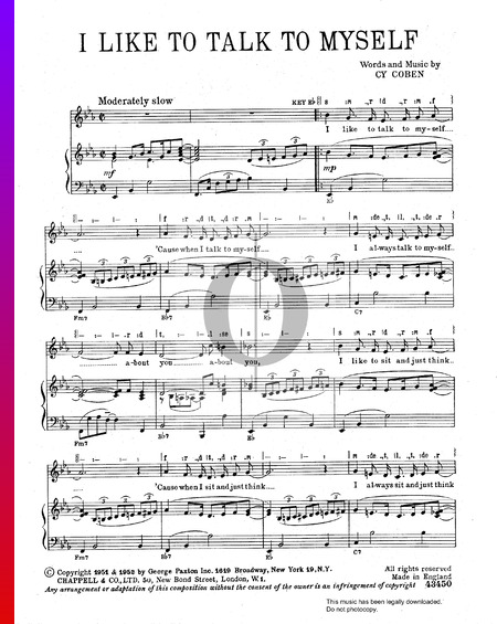 I Like To Talk To Myself Sheet Music