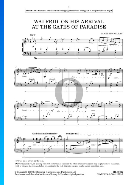 Walfrid On His Arrival At The Gates Of Paradise Sheet Music