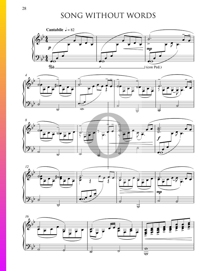 Song Without Words (Pam Wedgwood) Piano Sheet Music OKTAV