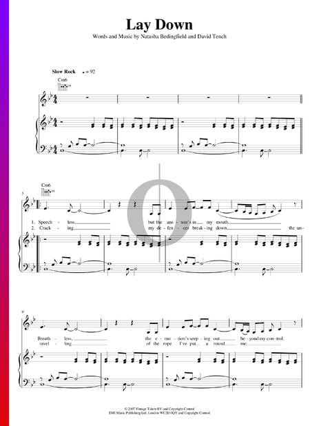 Lay Down Musik-Noten