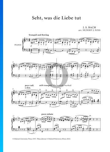 Seht, was die Liebe tut (See what his love can do), BWV 85 Sheet Music