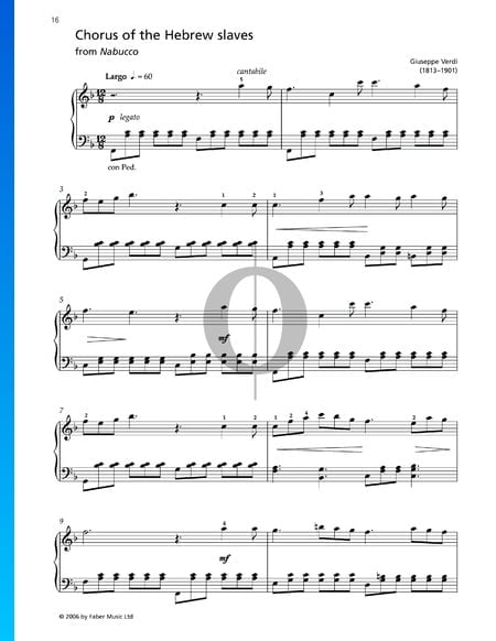 Va, pensiero (Coro de los esclavos judíos) Partitura