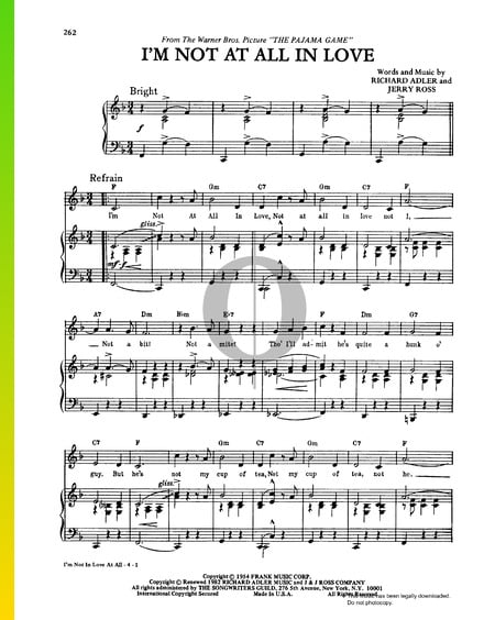 I'm Not At All In Love Musik-Noten