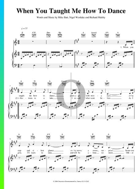 When You Taught Me How To Dance Musik-Noten