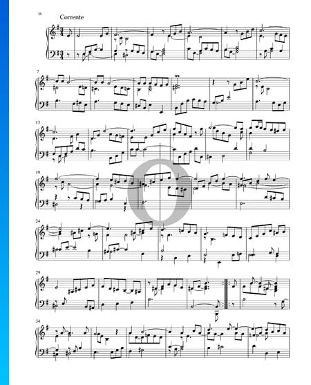 Partita in e-Moll, BWV 1002: 3. Corrente Musik-Noten