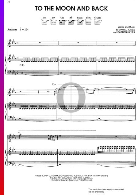 To The Moon And Back Sheet Music