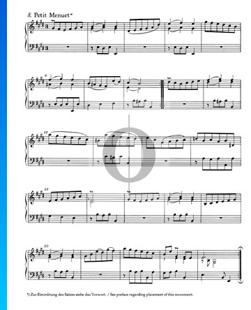 Partition Suite Française No. 6 Mi Majeur, BWV 817: 9. Menuet (Petit Menuet)