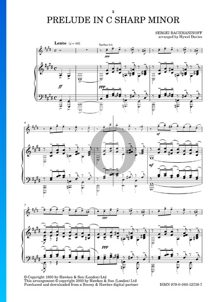 Prélude cis-Moll, Op. 3 Nr. 2 Musik-Noten