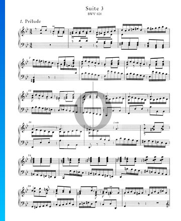 Partition Suites Anglaises No. 3 en Sol mineur, BWV 808: 1. Prélude
