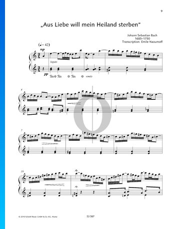 Aus Liebe will mein Heiland sterben, BWV 244 Sheet Music