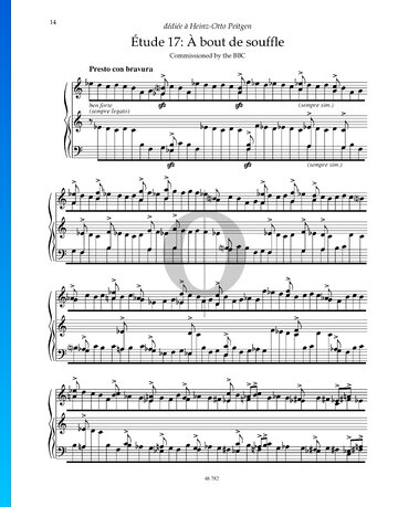 Étude 17: À bout de souffle bladmuziek