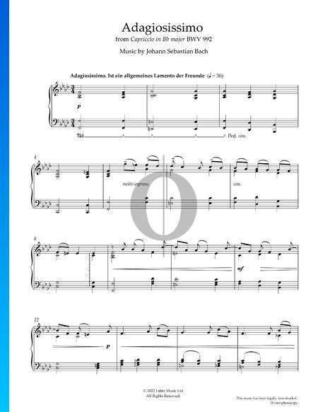 Capriccio in B-flat Major, BWV 992: 3. Adagiosissimo