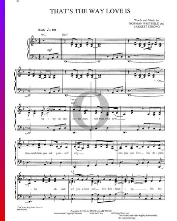 That's The Way Love Is Sheet Music