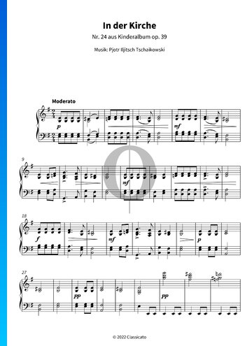 Partition Children's Album, Op. 39: No. 24 In Church