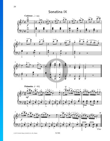 Sonatina in B-flat Major, Op. 41 No. 9 Partitura