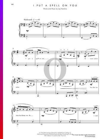 I Put A Spell On You Sheet Music