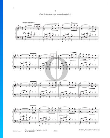 Etude in D Major: C’est la jeunesse, qui a des ailes dorées Sheet Music