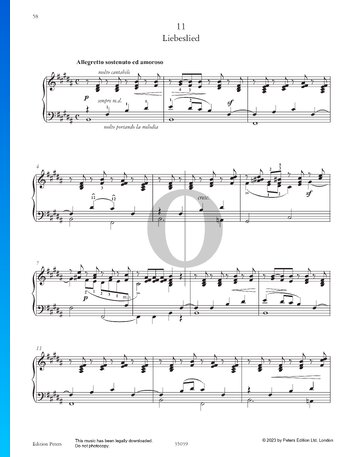 Etude in B Major: Liebeslied, No. 11 Sheet Music