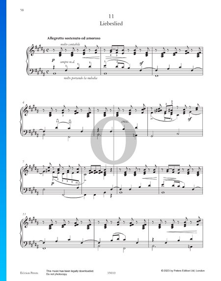 Etude in B Major: Liebeslied, No. 11