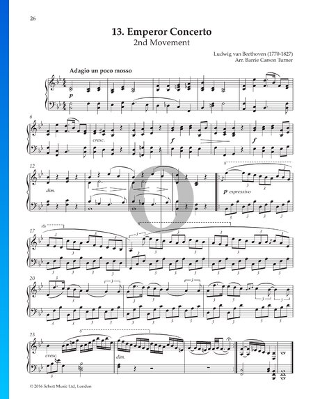 Piano Concerto No. 5 in E-flat Major, Op. 73 (The Emperor): 2. Adagio un poco mosso