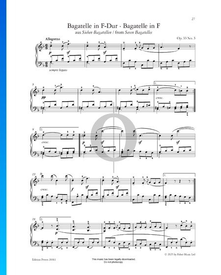 Bagatelle in F-Dur, Op. 33 Nr. 3