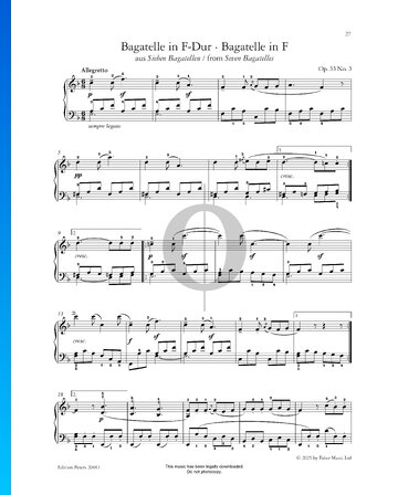 Bagatelle in F Major, Op. 33 No. 3 Sheet Music