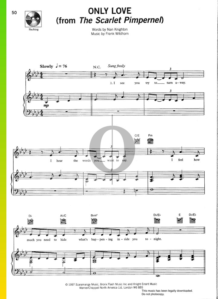 Only Love (Linda Eder) Piano Sheet Music - OKTAV