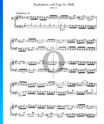 Preludio 14 en fa sostenido mayor, BWV 859 Partitura