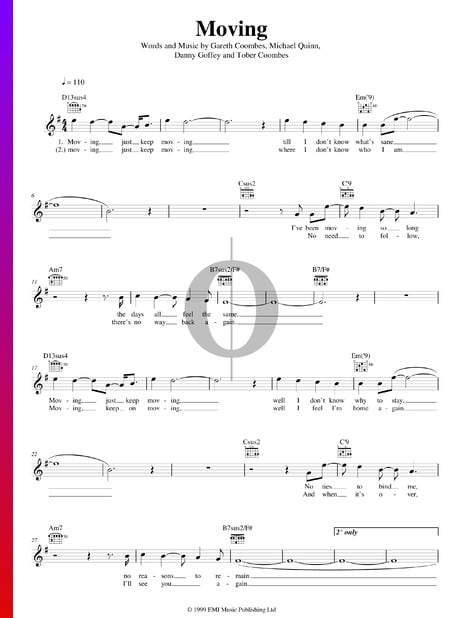 Moving Sheet Music