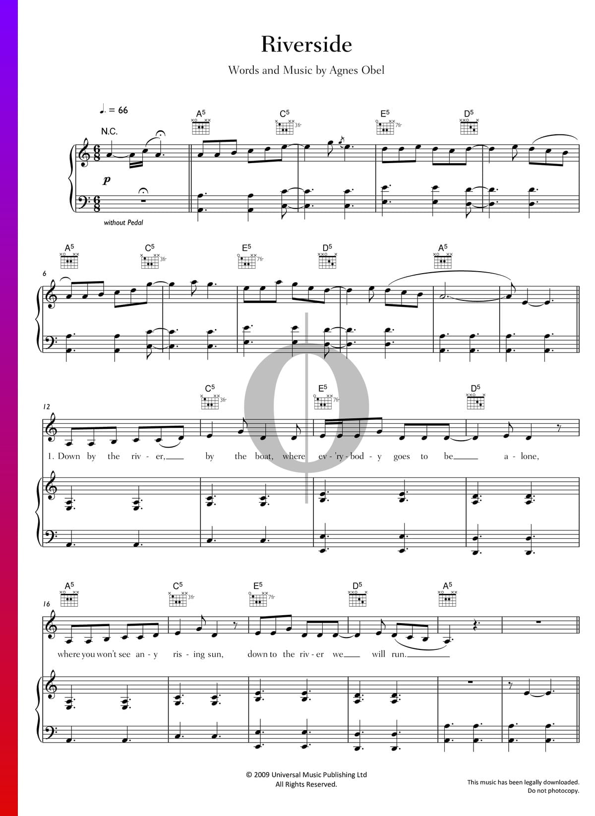 agnes obel chord left piano sheet music - yousuckatmarriage.com.
