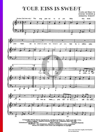 Your Kiss Is Sweet Sheet Music