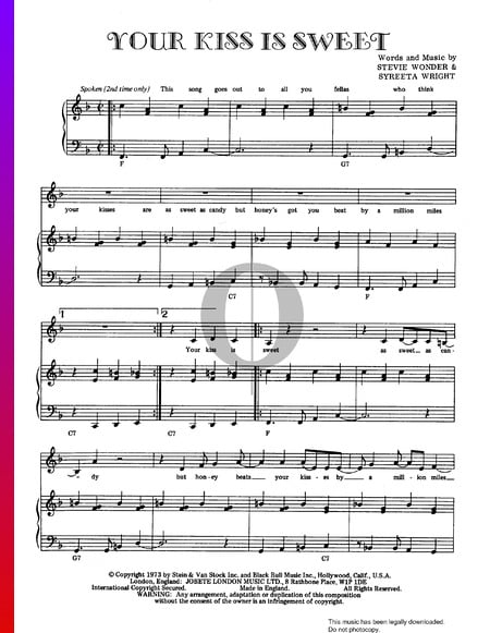 Your Kiss Is Sweet Sheet Music