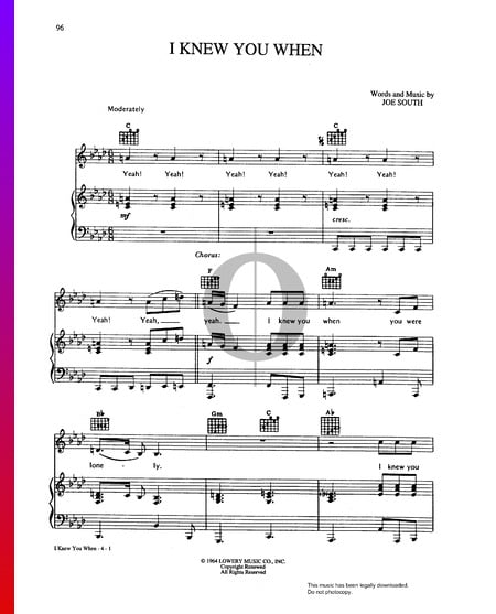 I Knew You When Musik-Noten