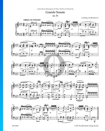 Sonata para piano, Op. 26 (marcha fúnebre): 1. Andante con variaciones