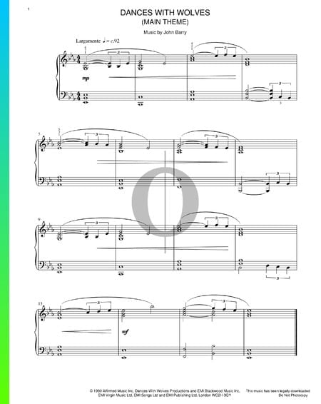 Dances With Wolves (John Dunbar Theme) Sheet Music