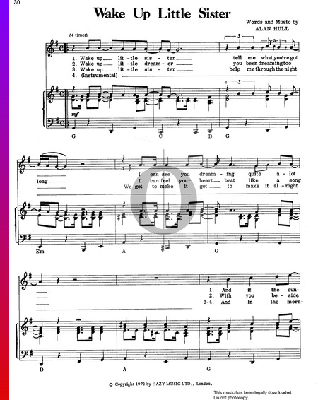 Wake Up Little Sister Sheet Music