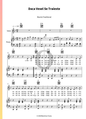 Daca Vesel Se Traieste Sheet Music