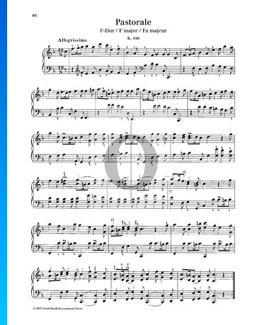 Partition Sonate Pastorale en Fa majeur, K. 446