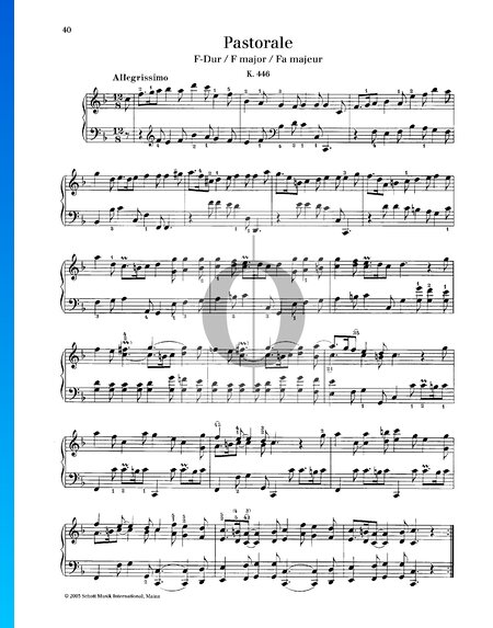 Sonate Pastorale en Fa majeur, K. 446