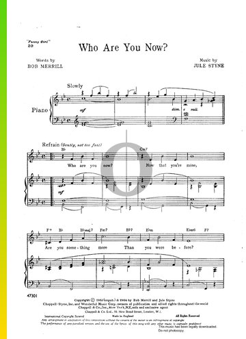 Who Are You Now Sheet Music