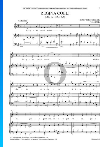 Regina Coeli, Op. 171 No. 5A Sheet Music