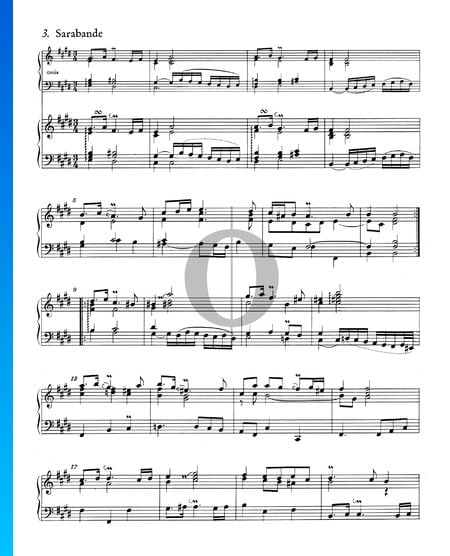 French Suite No. 6 E Major, BWV 817: 4. Sarabande Sheet Music
