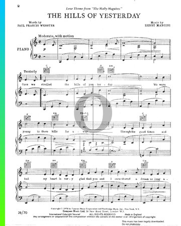The Hills Of Yesterday Sheet Music