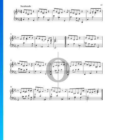 Partition Suite en Do mineur, BWV 1011: 4. Sarabande
