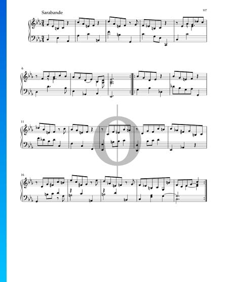 Suite en Do mineur, BWV 1011: 4. Sarabande Partition